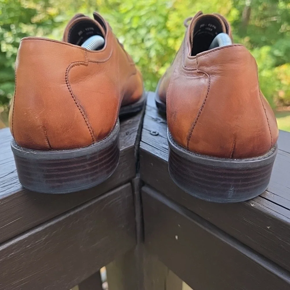 Johnston & Murphy Cap Toe Tan Sheepskin Men's Size 10M Dress Oxford Shoe 20-1276